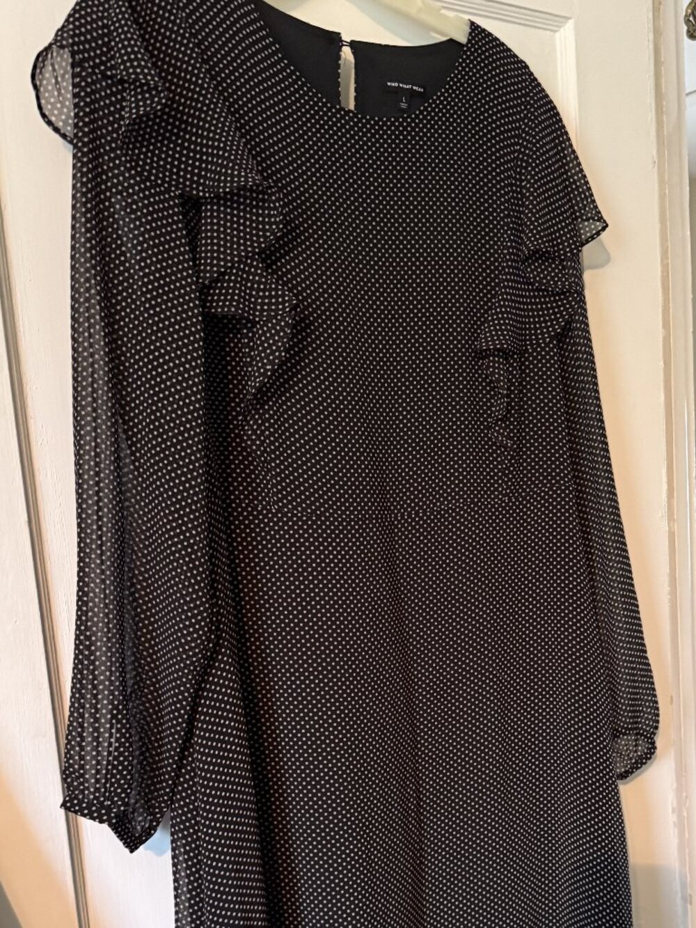 Who What Wear Black Dot Maxi Dress Size Large